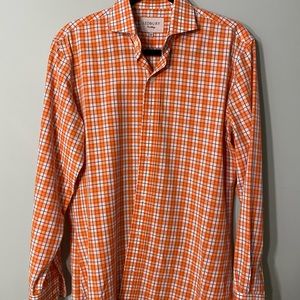 Orange Ledbury button up dress shirt.